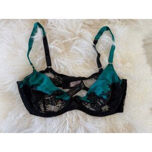 RARE Agent Provocateur SOIRÉE NAYELI Green Silk Bra 36D NWOT $505